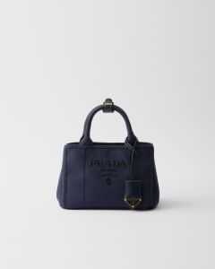 Borsa Prada Jardinière mini in canvas di cotone-Blu-Normal