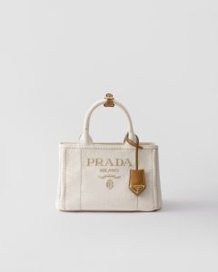Borsa Prada Jardinière small in misto lino-Large