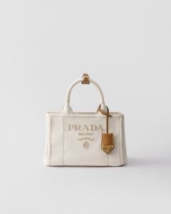 Borsa Prada Jardinière small in misto lino